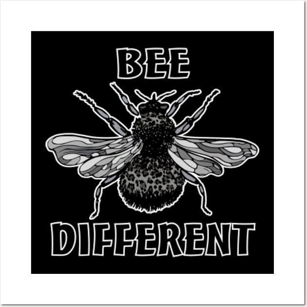 Bee Different Leopard Bee Honey Bee Bumble Bee Beekeeper Wall Art by DesignFunk